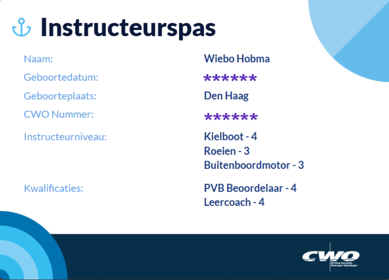 instructeurspas wiebo