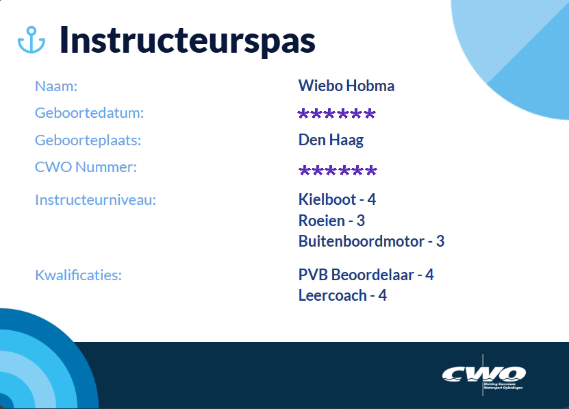 instructeurspas wiebo